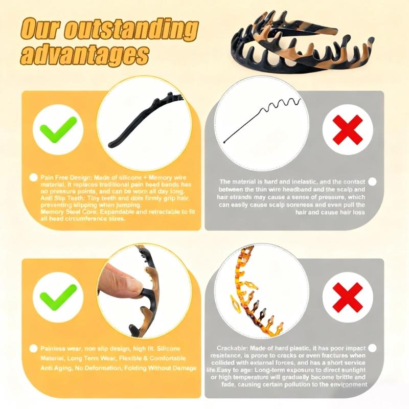 Soft Silicone Hairband For Women Men Kids NonSlip Hairband With Comfortable Elastic Design For Sport Yoga Gym Daily Use