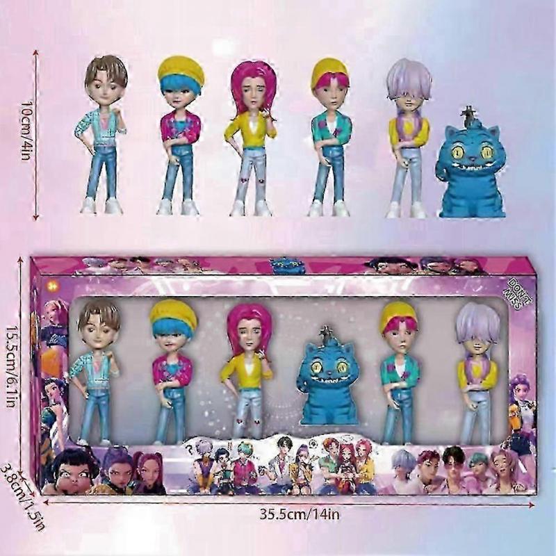 6 Stück K-POP Dämonenjäger Puppen Actionfigur Saja Boys Spielzeug Rumi Mira Zoey Figur Puppe ufeffGeburtstagsgeschenk für Kinder Fans