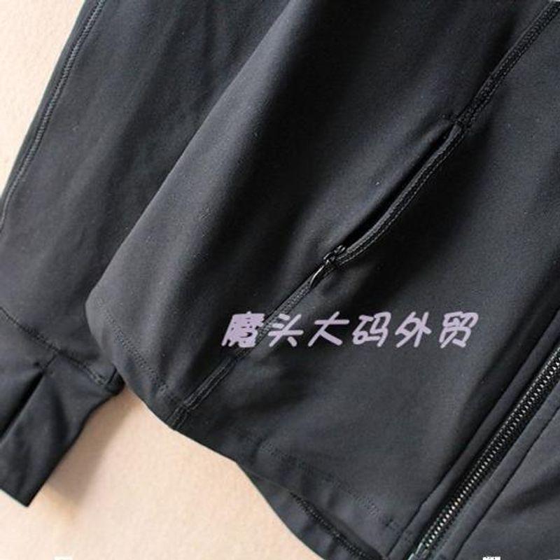 European Sheet Women's Spring & Fall Outdoor Sports Running Cardigan Quick-Drying Brushed High Elastic Zipper Pocket Yoga Outwear 591