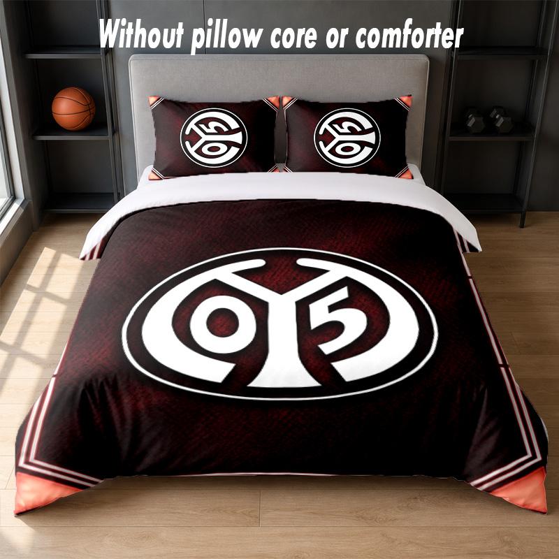 Mainz FC Design Bed Bedding Set 1 Duvet Cover + 2 Pillowcases Soft Breathable Household Bed Linens