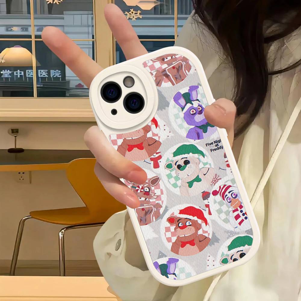 Fnaf Five-nights-At-Freddys Anime Leather Phone Case For IPhone 16 15 14 17 Pro Max 11 12 Mini Plus Soft Shell