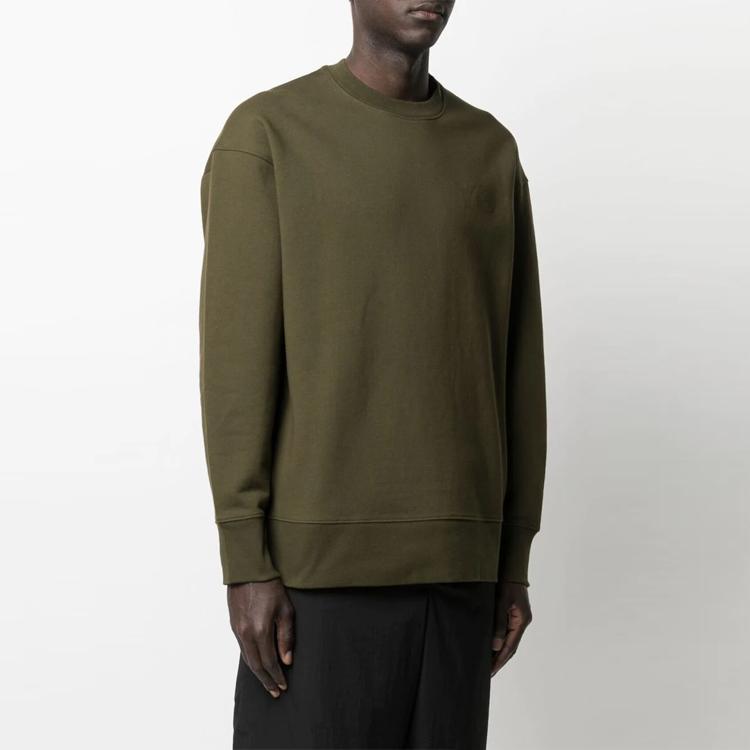 Y-3 FW21 Logo Crewneck Sweatshirt Men Sweatshirt Green GV4192