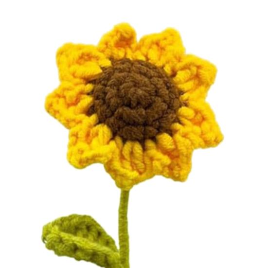 1/4 Pcs Table Leg Protective Covers Cartoon Sunflower Shape Knitted Elastic Prevent Scratches And Noise Reusable Chair Leg Floor Protectors