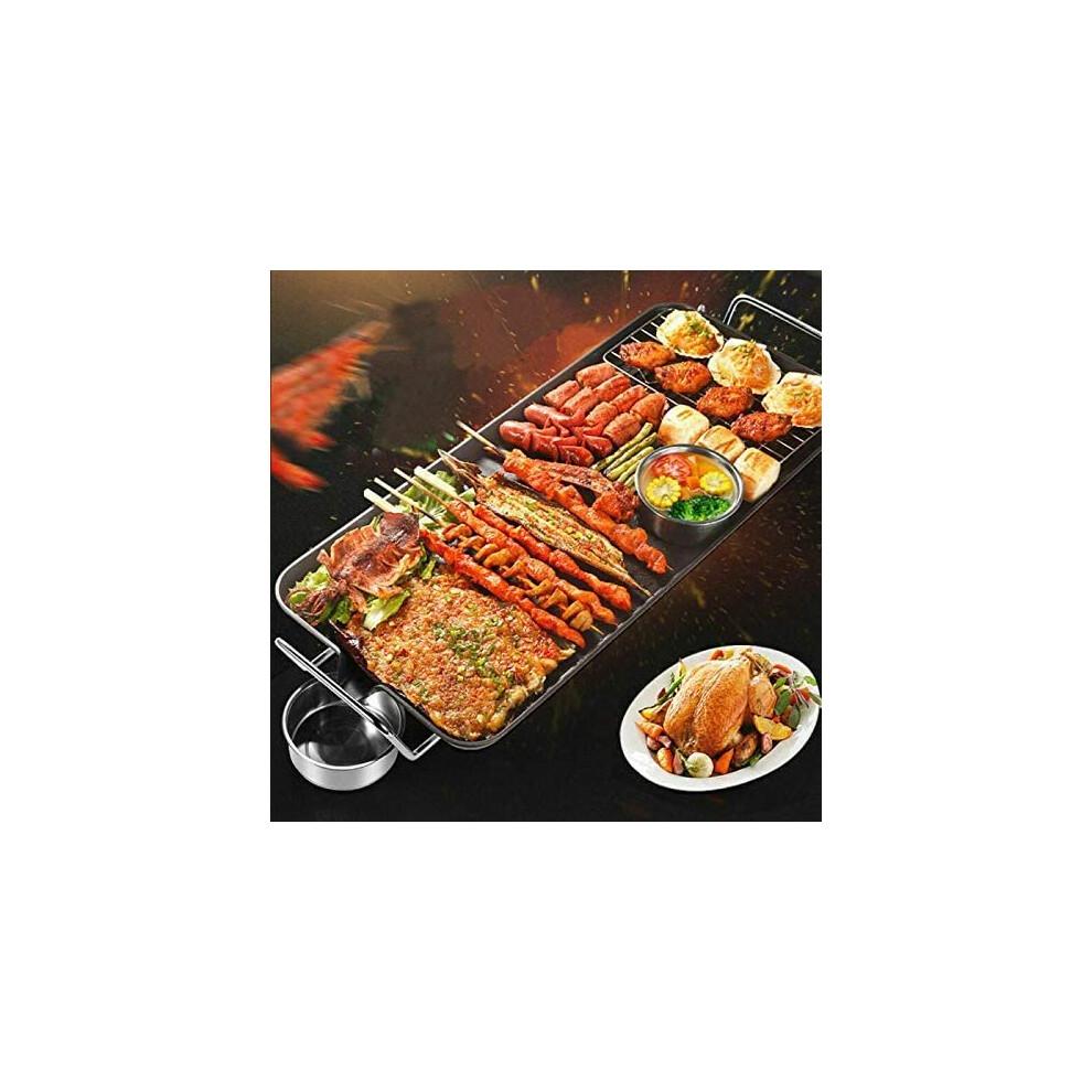 (XL(67x29.5x8.5cm)) Electric Teppanyaki Table Top Non-Stick Plates BBQ Grill