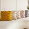 1PC Pillowcase Soft Single-Sided Pattern Plush Plump Material Elegant Geometric Diamond Jacquard Pattern Minimalist Style 45x45cm