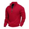 Sweat-shirt décontracté de sport à manches longues et demi-zip pour homme, lourd, doublé polaire, doux pour la peau, chaud, à col montant