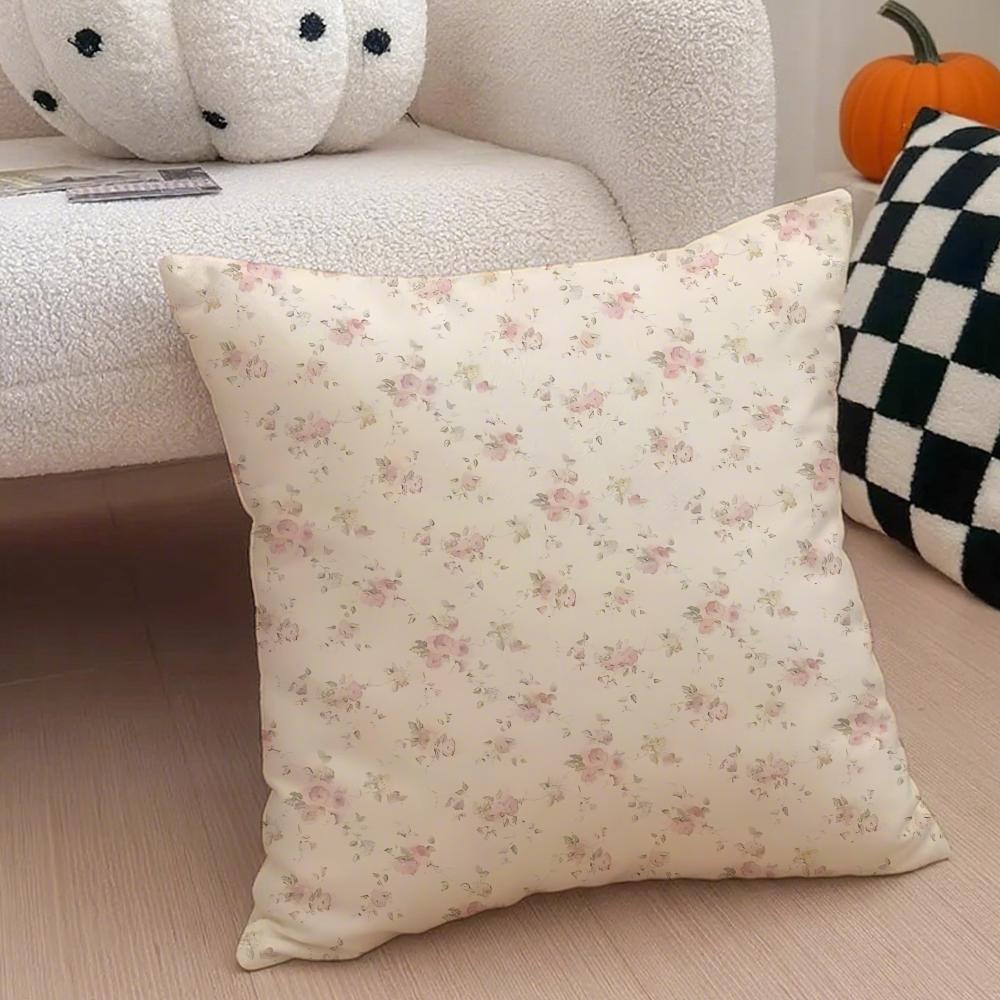 Tiny Vintage Floral Pillow Fresh Pastoral Cushion Cover Throw Pillow Cover Hidden Button Durable Polyester Chair Cushion