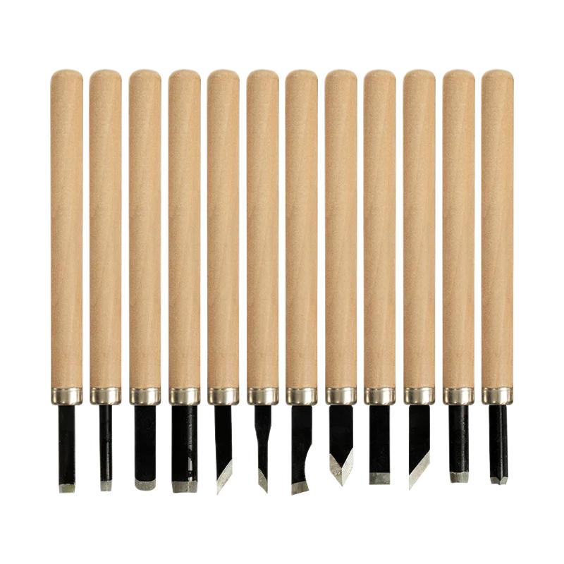 Professional Wood Carving Chisel Knife Hand Tool Set Basic Wood Cut DIY Chisel with Wood Handles - Ergonomic Wood Carving Tools