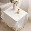 Square Floral Lace Doily Scalloped White Lace Tablecloth Vintage Style Small Table Cover for Coffee Table Side Table Tea