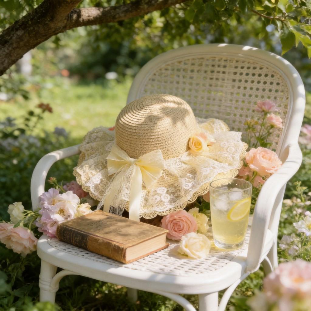 Floral Beach Hat With Wide Brim For Summer Sun Protection