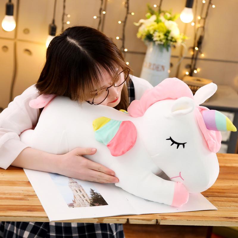 25-100CM Riesige Größe Einhorn Plüschtier Weiche Gefüllte Cartoon Einhorn Puppen Tier Pferd Hohe Qualität Geburtstagsgeschenk