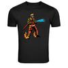 Skeleton Firefighter Spraying Water Graphic T-Shirt