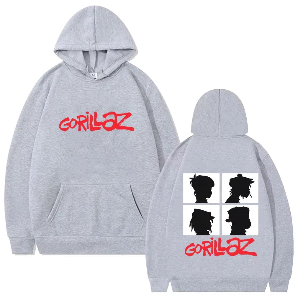 Rock Band Gorillaz Album Graphic Hoodies Men Women Punk Oversized Hooded Tracksuit Male Retro Gothic Hoodies