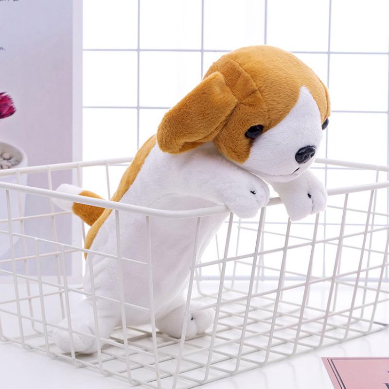 Adorable Puppy Plush Pencil Case - Cute Cartoon Animal Storage Bag for Kids