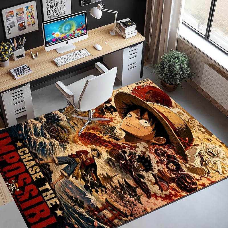 Tappeto con Motivo One Piece, Tappetino da Interno/Esterno, per Picnic, Sala Giochi, Camera da Letto, Ufficio, Soggiorno, Tappeto Arredamento Casa, Regalo di Compleanno