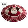 Soft Imitation Cashmere Rug Round Christmas Rug, 39" Santa Snowflake Pattern, Non Slip Carpet Holiday Area for Home Living Room Bedroom Decor Washable