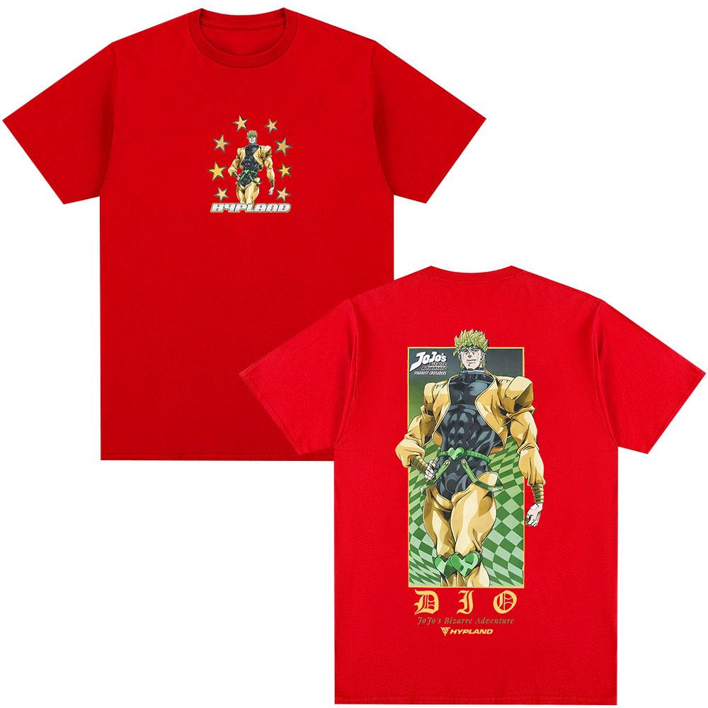 Anime JoJo Bizarre Adventure Dio Brando Manga Tshirts Mens Women Clothing Fashion Casual Short Sleeves T Shirts Streetwear