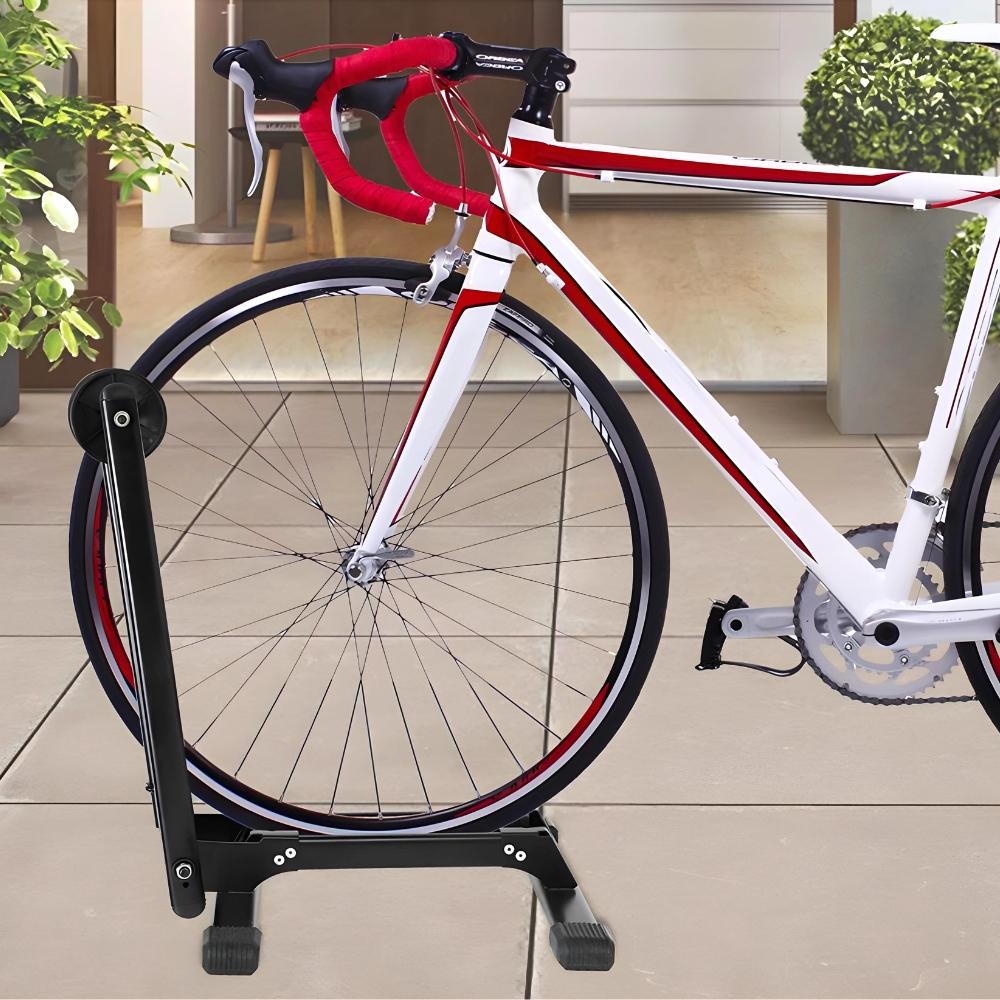 Bicycle stand, parking rear, front wheel, stable, foldable, 20-27.5”