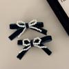 Sweet Ballet Velvet Bowknot Hair Clip Lazy Hairpin Duckbill Hairclips Barrettes for Women Side Bangs Hair Styling Tool