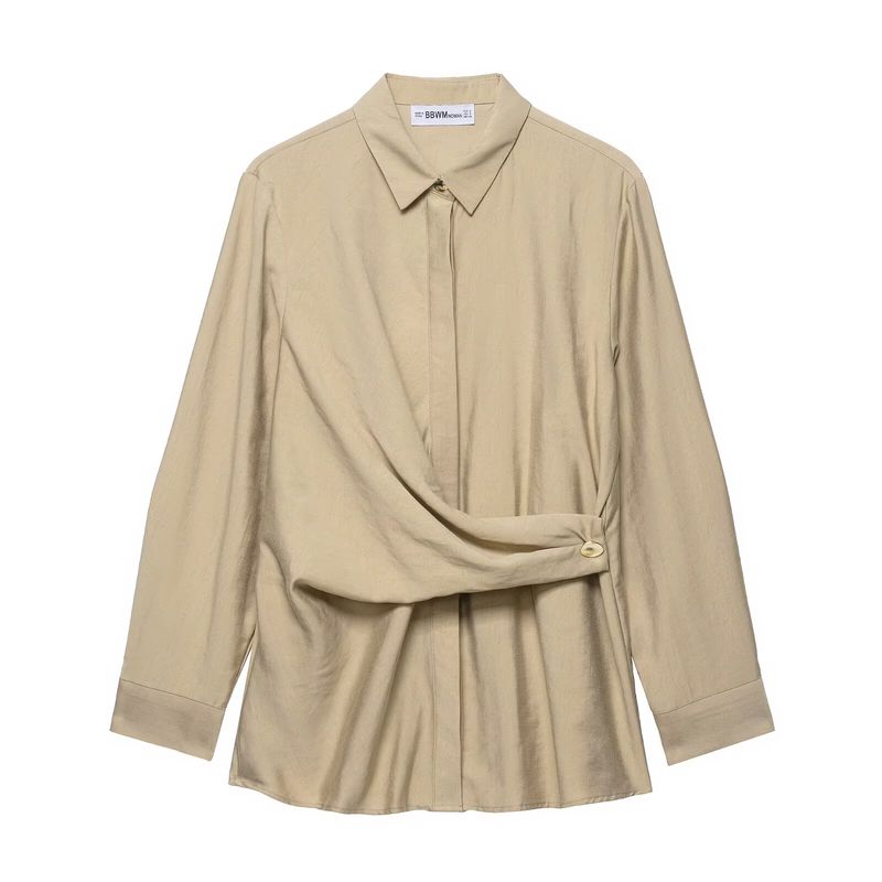 Kaslead New Women Clothes Western Style Button Decoration Double Placket Shirts Casual Pants 7484053 7484251