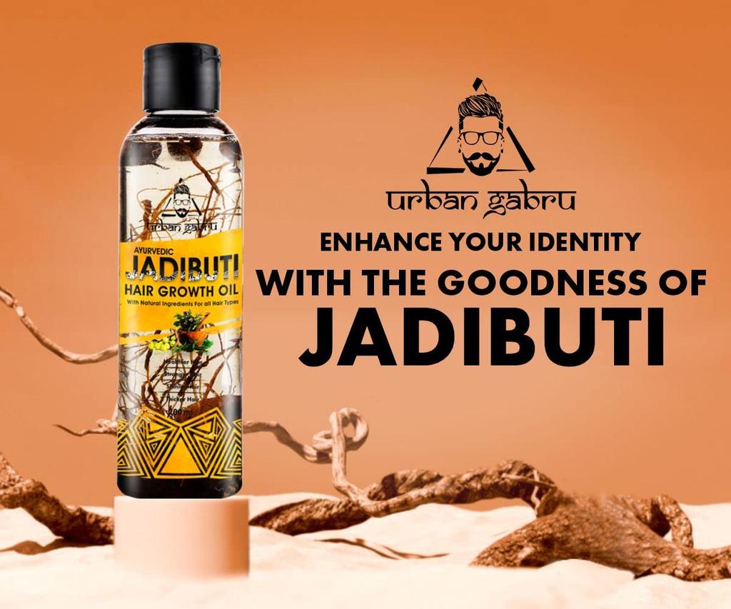 UrbanGabru Ayurvedic Jadibuti Hair Oil for Hair Fall Control and Hair Growth with Natural Herb - 200 Ml
