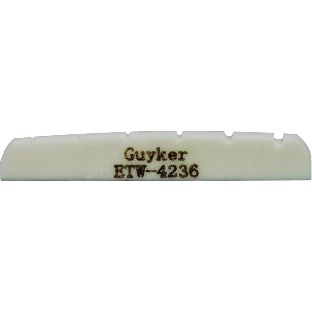 Guyker 42mm Guitar Bone Nut - White Pre-Slotted Bone Nuts for 6 String ST Strat Style Electric Guitar Replacement Parts Accessories 42mm*3.5mm*6mm (2