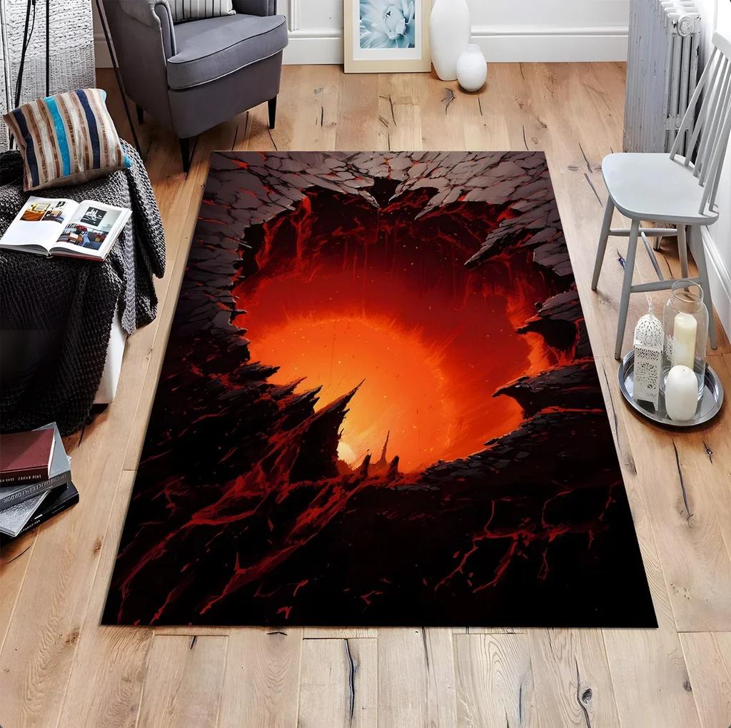 3D Tiefloch Teppich Optische Illusion Teppich Rutschfest Maschinenwaschbarer Teppich Schlafzimmer Wohnzimmer Badezimmer Studentenwohnheime Fußmatte