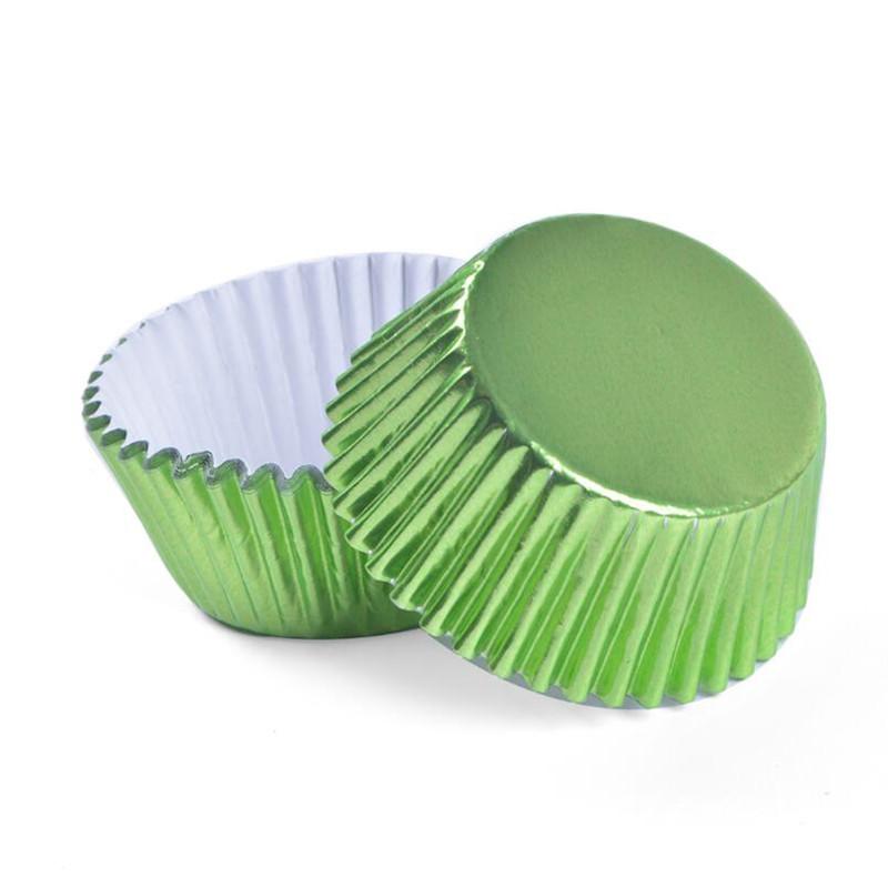 100pc cupcake paper cups gold/silver/Red Foil paper cupcake liner holder muffin baking cup cake case wrapper Aluminum Foil Metal