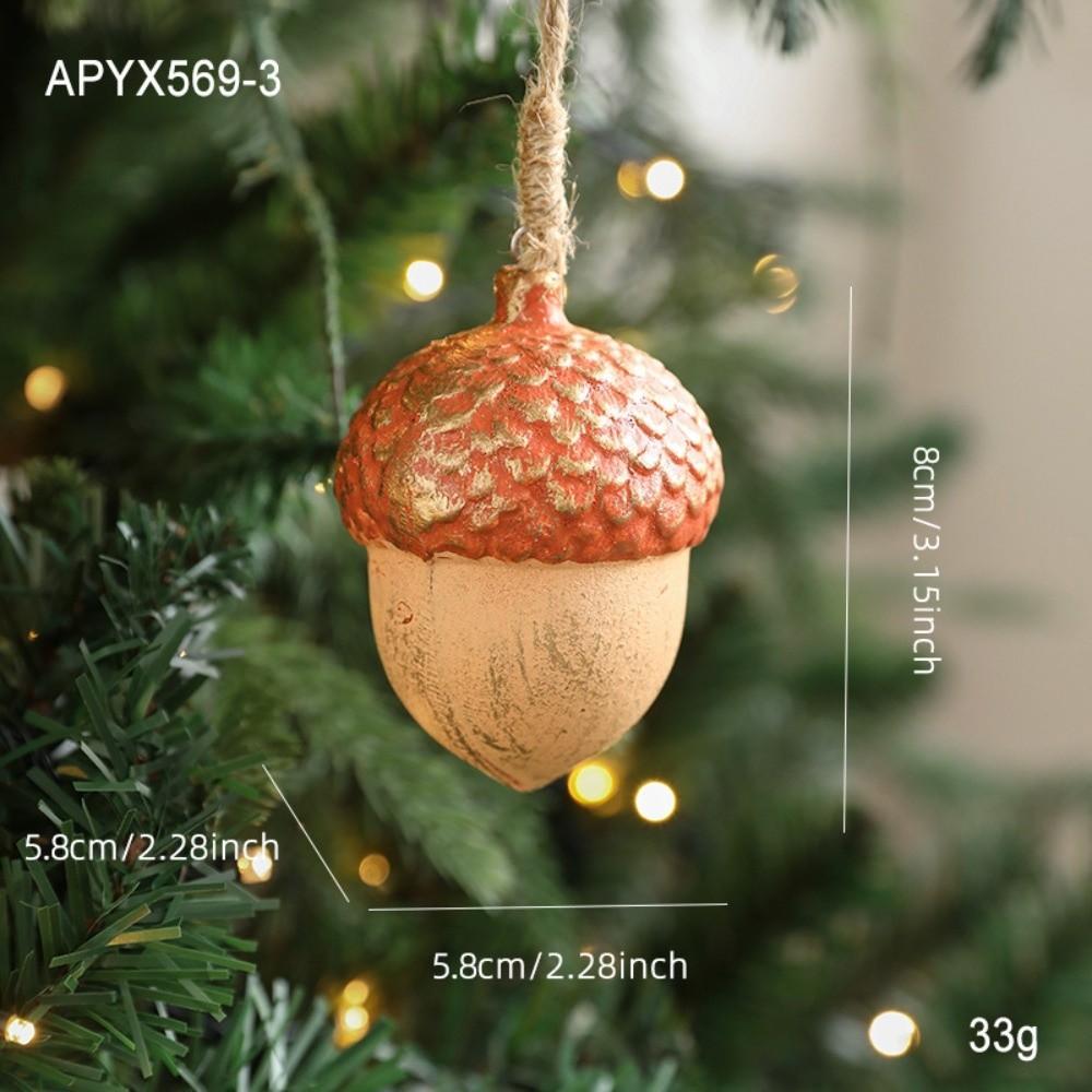 

Wooden Xmas Tree Decorations Acorn Hazelnut Christmas Pendants Christmas Tree Decorations оранжевый