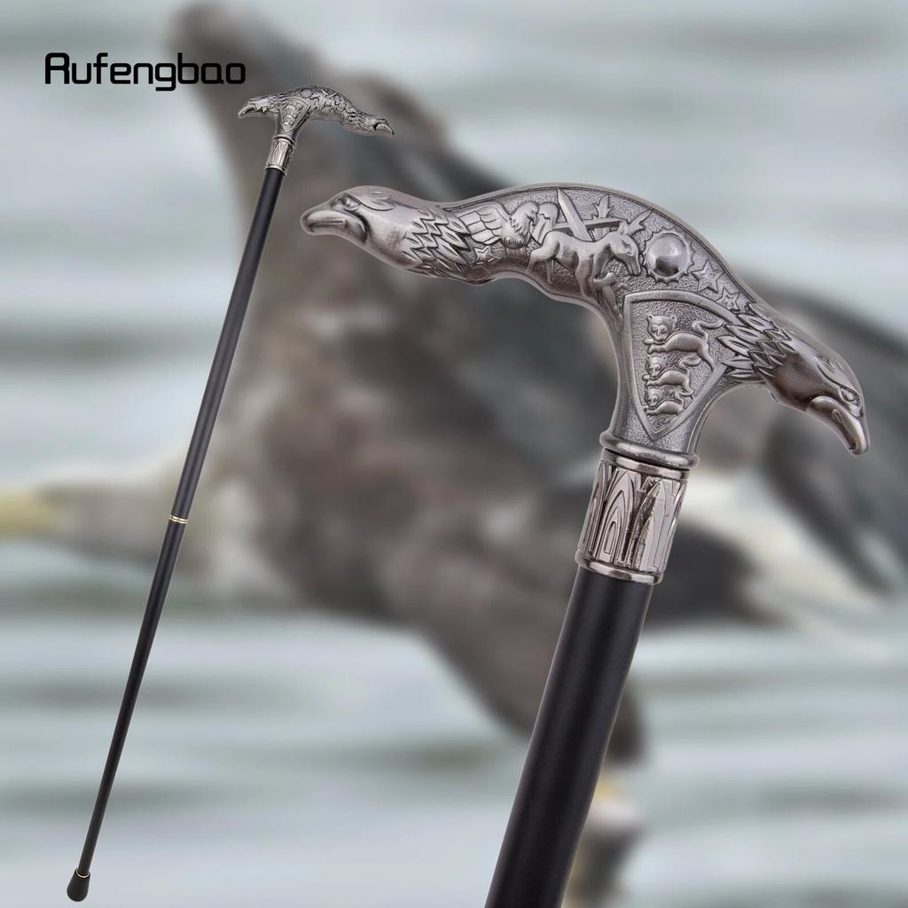Silver Eagle Head Fashion Walking Stick Decorative Stick Cospaly Vintage Party Fashionable Walking Cane Crosier 93cm
