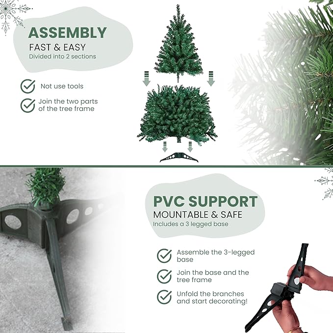 Grüner Weihnachtsbaum, 150 cm hoch, 300T, Weihnachtsdekoration