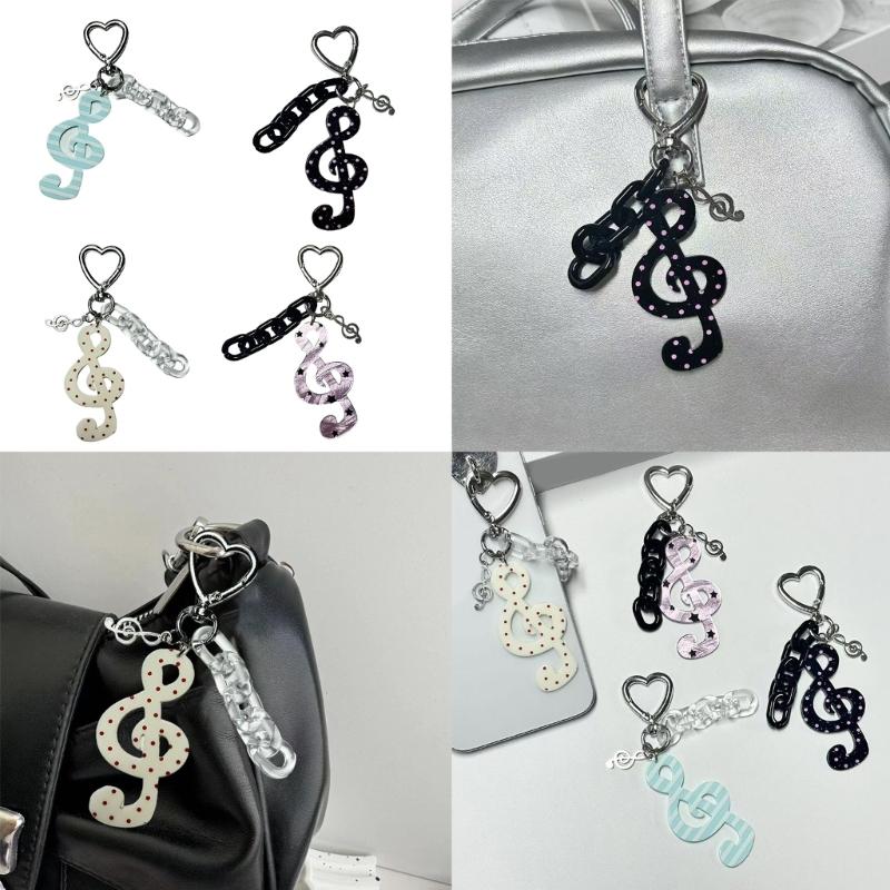 User Friendly Whimsical Key Ring Trendy Acrylic Jewelry Accessory Portable Everyday Use Unique Star Music Charm