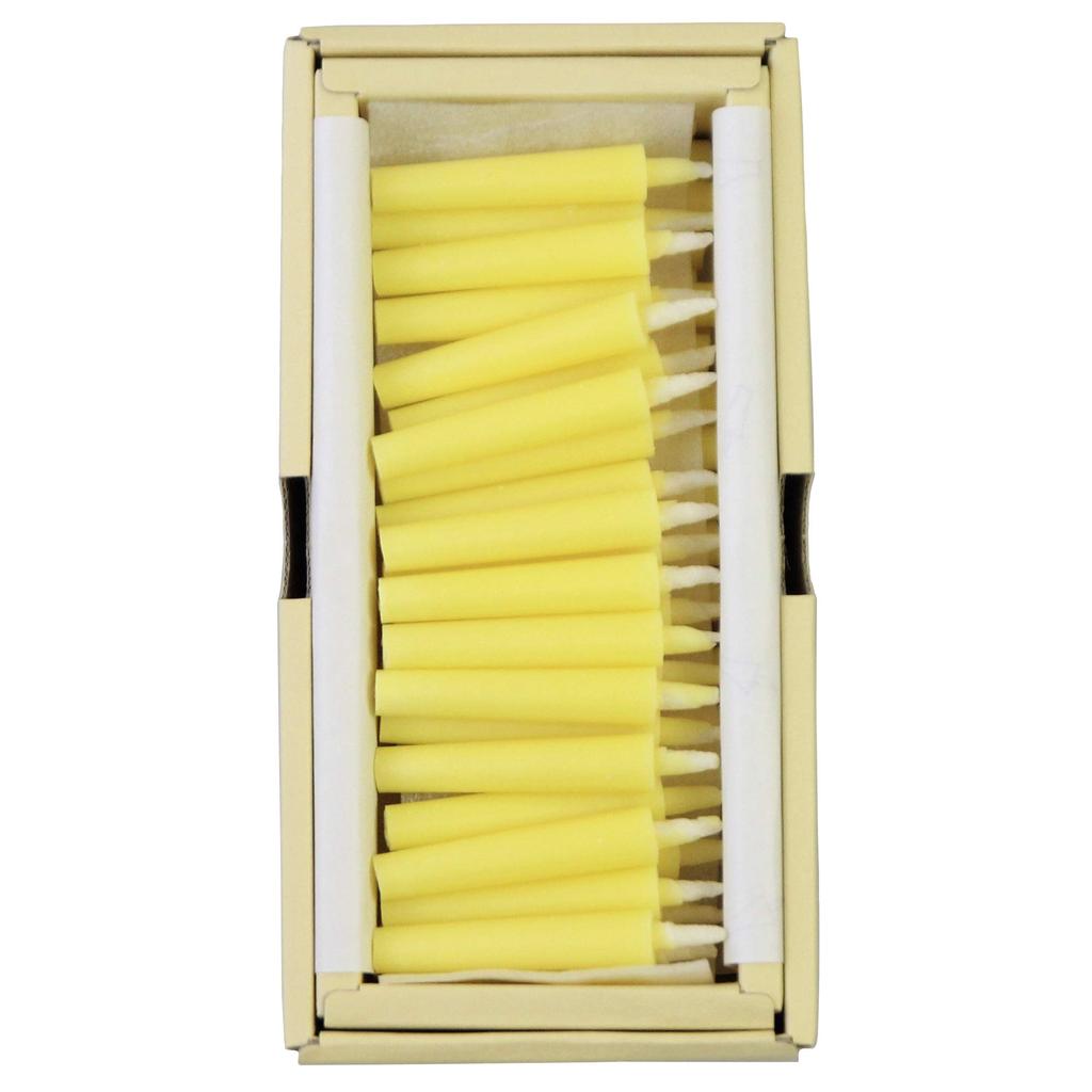 Takazawa Rousoku Buddhist Candles, Yellow, Small, 50 Candles