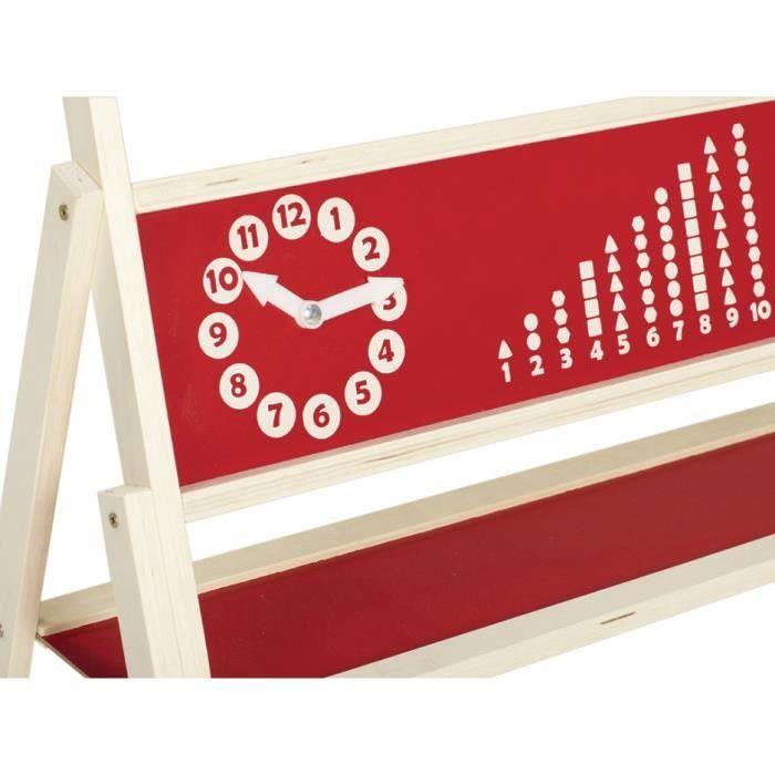 Tableau enfant à double face magnétique et craie - roba - gaston - h.112 cm - rouge