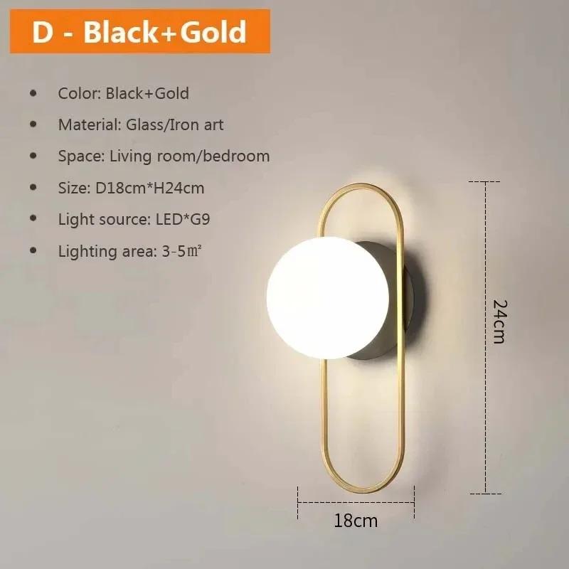 Modern LED Glass Wall Lamps Living Room Bedroom Study Wall Bedside Backdrop Aisle Light Indoor Wall Sconce Decor For Room Lustre