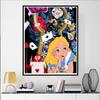 Disney 5D DIY Diamond Painting Alice in Wonderland Illustration Cartoon Full Diamond Mosaic Diamond Painting Art Wall Decoration Craft Set