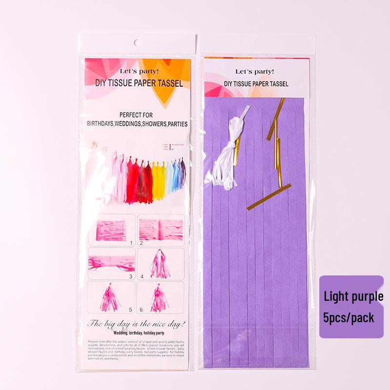 35cm DIY Paper Tassels for Children's Birthday, Wedding, or Festival Decorations - 5pcs/pack