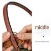 Longxiang Genuine Leather Mini Dumpling Bag with Wide Strap and No-Punch Buckle