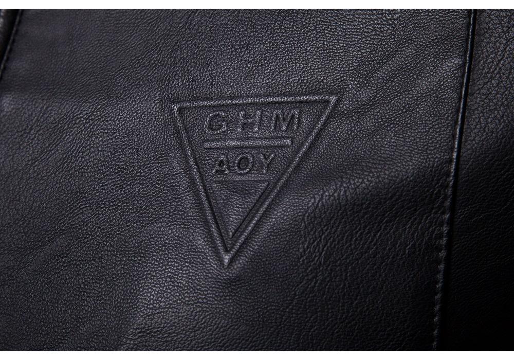 Hot Sale Autumn and Winter New Men's Inverted Triangle Casual Fashion Stand-Up Collar Fleece Leather Jacket Thickened Jacket