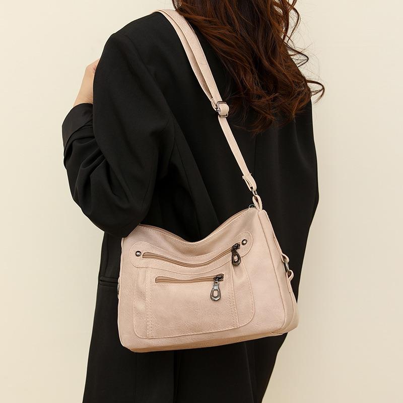 New Urban Simple Women's Bag Soft Leather Messenger Bag Shoulder Small Square Bag Trend