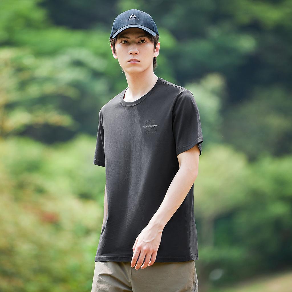 Outdoor Embroidered Letter Printed Round Neck Versatile Short Sleeved T-shirt for Summer Fashion Outdoor Men's Wear