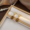 Maillard Atmosphere Brown Irregular Water Drop Earrings, Light Luxury Niche Retro Oval Earrings