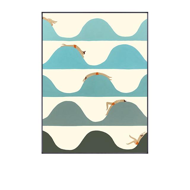 Nordic Figure Wall Art Canvas Painting Humorous Posture Prints Modern Wall Colorful Picture for Living Room Unique Poster Decor