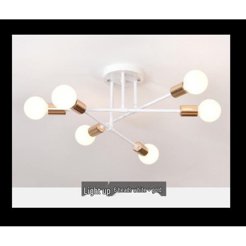 Nordic Wrought Iron Pendant Light: Creative Industrial Style for Living Room, Dining Room, or Bedroom.
