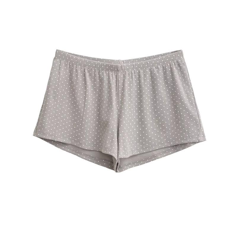 

Women s Dark Blue Polka Dot Elastic Waist Shorts – Versatile, Comfortable, Slimming, Casual Hot Pants for Summer. Medium