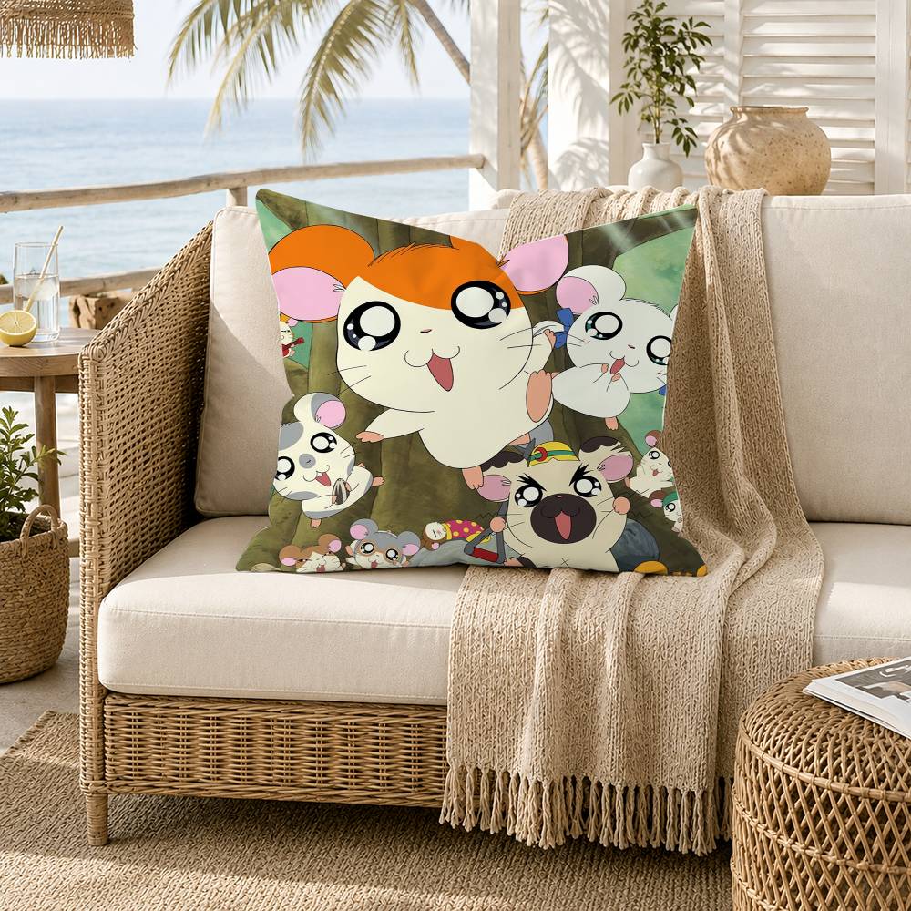 CUTE HHamtaro Kawaii World Pillow Case for Sofa Living Room Home office Decor Protective Cover