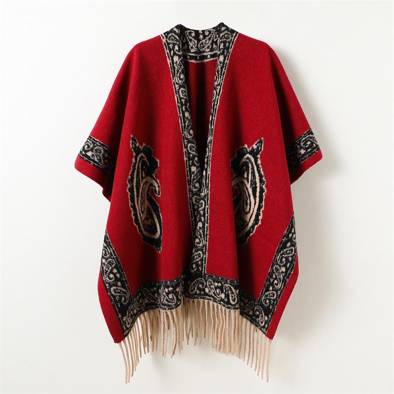 

Pellis Цветок кешью Осень-Зима Мужские и Женские Двусторонние Шали с Имитацией Кашемира Высококлассный Теплый Шарф-Кейп с Бахромой 168cm