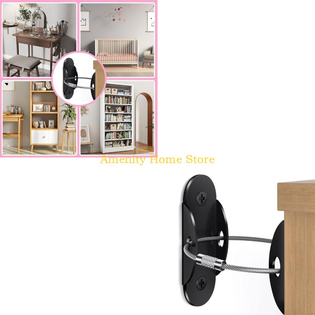 F26C Adjustable Furniture Anti tip Straps Wall Mounted Furniture Safety Straps Strong Heavy Duty Furniture Anti tip Straps