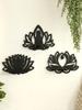 Lotus Ccrystal Shelf Display Black Wooden Wall Shelves Boho Floating Wall Shelf for Bedrooms Offices Living Room Aesthetic Gift