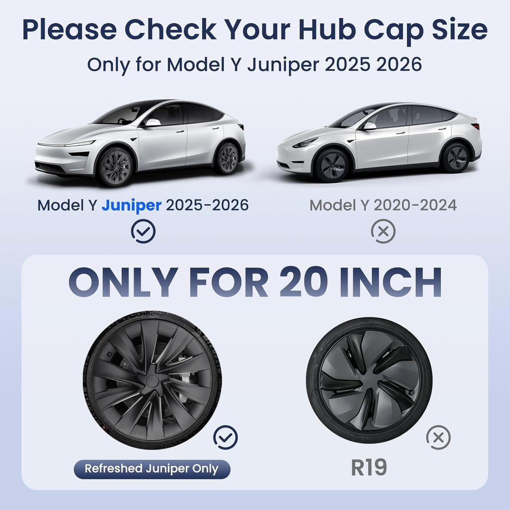 Wheel Covers for 4pcs Model Y Juniper 2025 Wheel Cover 20 Inch Wheel Trim Covers Tesla Accessories Wheel Rim Protector Cover